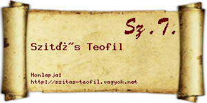 Szitás Teofil névjegykártya